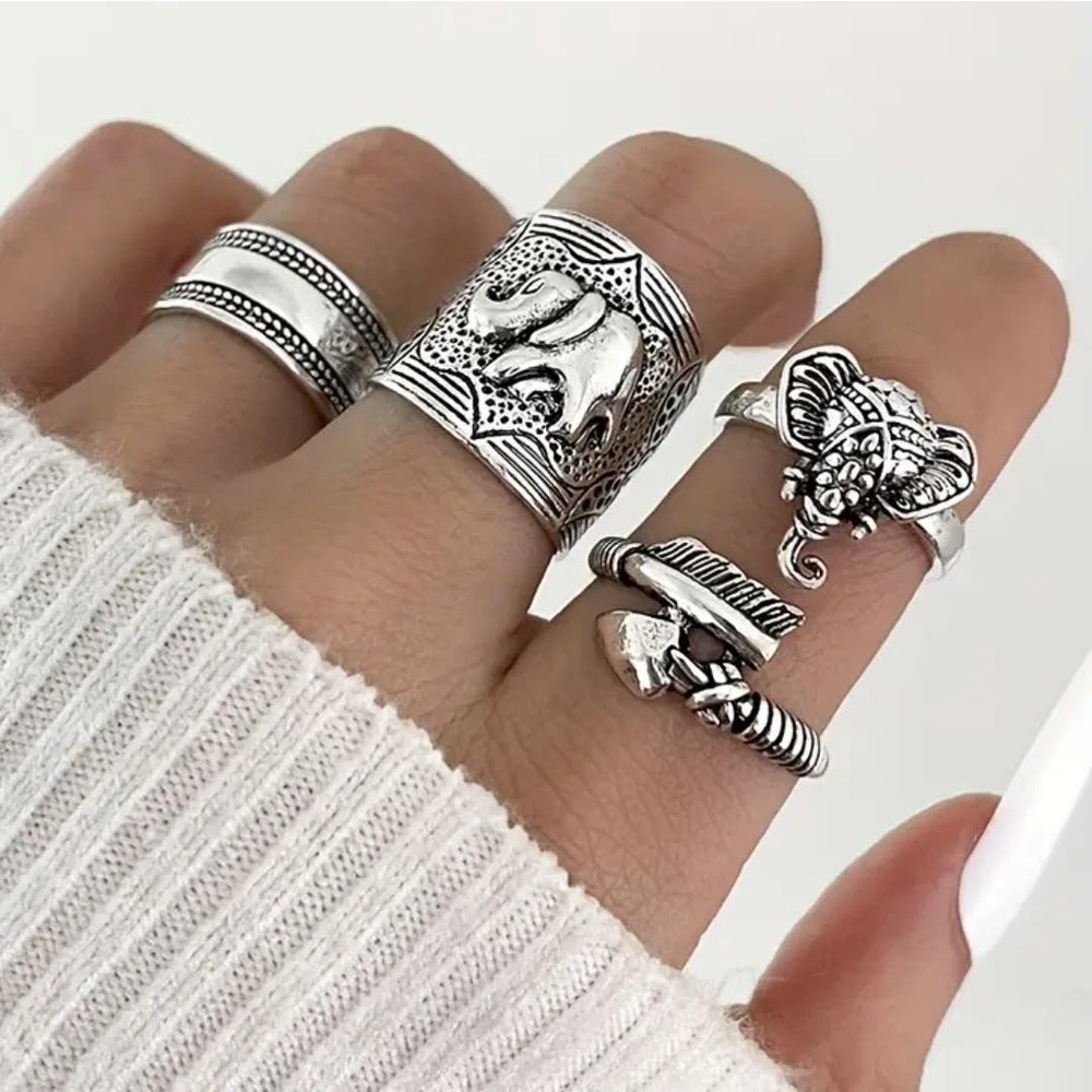 🌷5 For $15🌷Boho Stackable Ring Set - 4 Rings!
